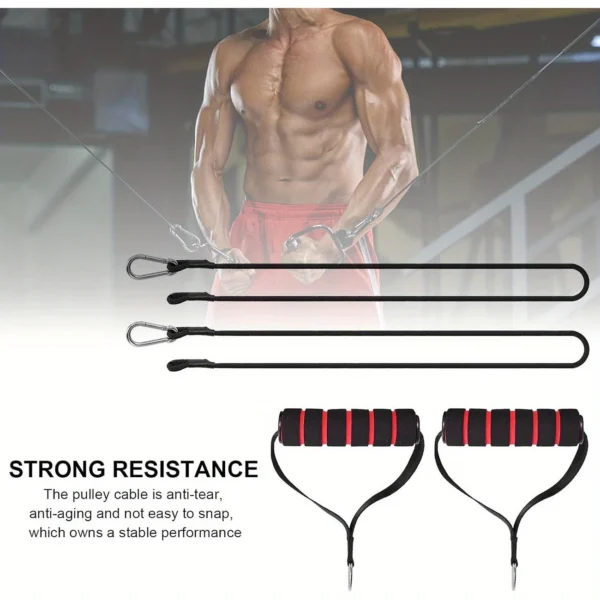 Durable Gym Pulley System with Resistance Bands