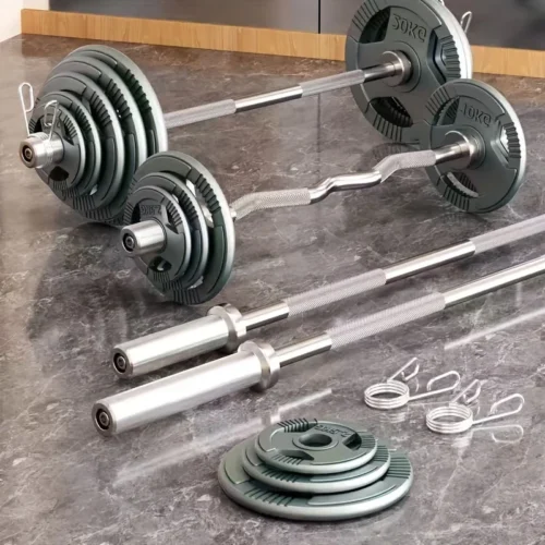 Stainless Steel Adjustable Weight Plate Barbell